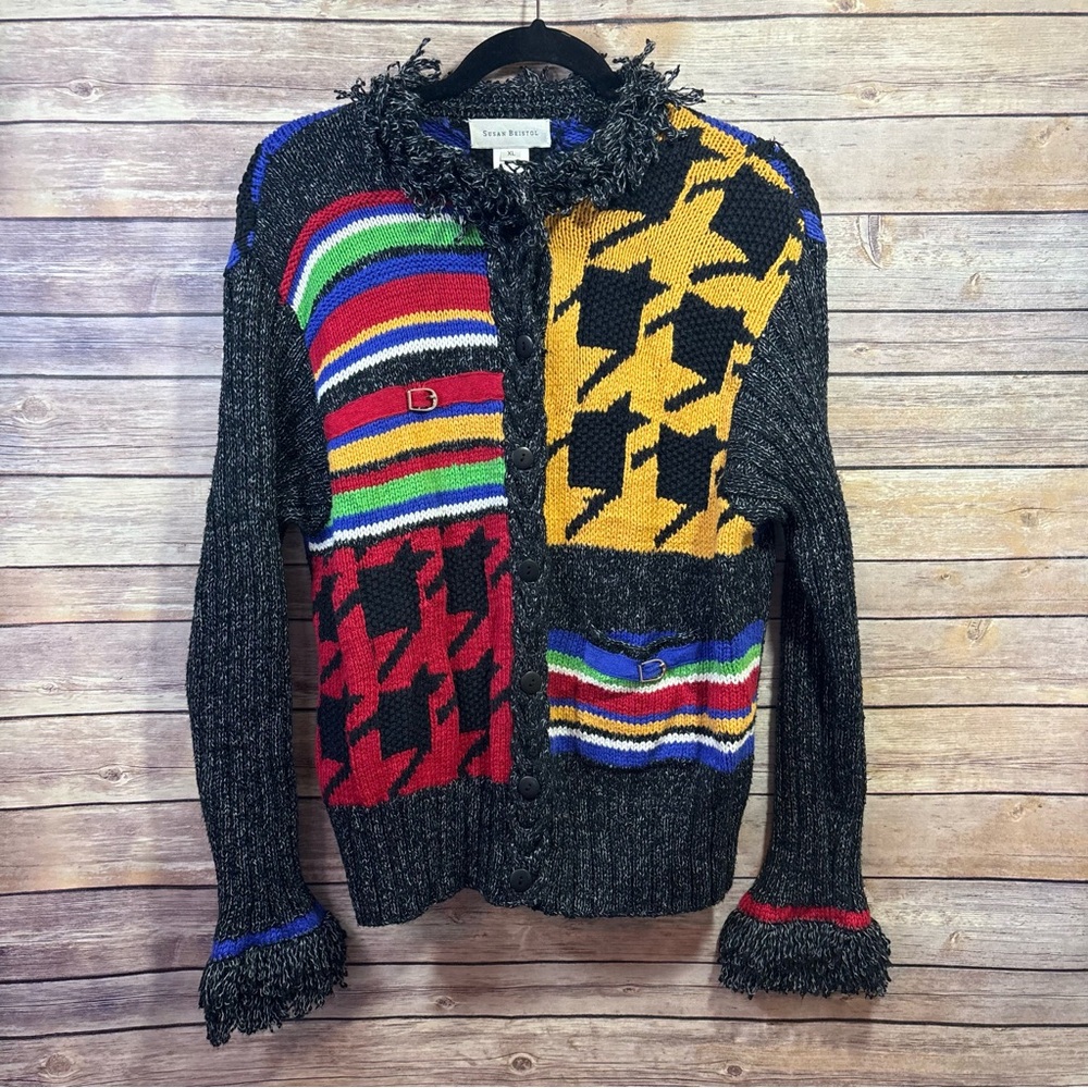 Vintage Susan Bristol Cotton Cardigan Sweater Size XL